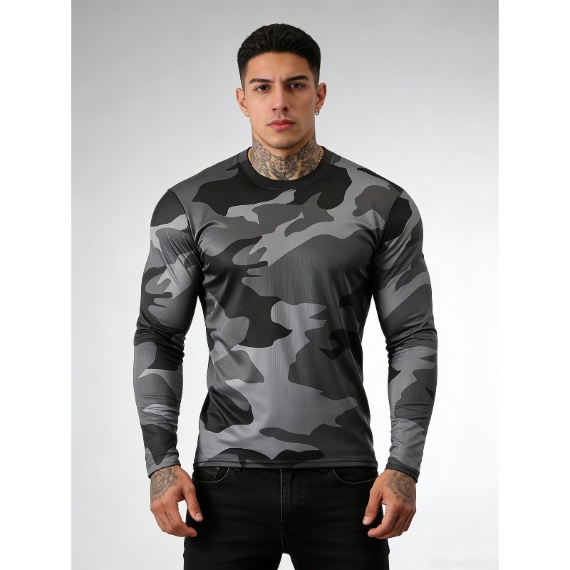 Heavy Equipment Operator Shirts - Long Sleeved T-shirt Camouflage Printed Sports